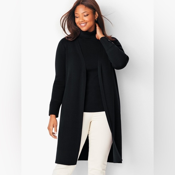 Talbots Sweaters - Talbots Petite Black Long Cardigan MP